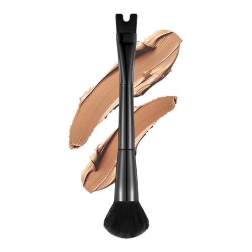 Pincel Contorno Difuminado - Brocha Colorete 2 En 1 Para Mejillas - Herramienta Cosmética Doble Extremo Forma U para Definir Contornos Nariz y Pómulos