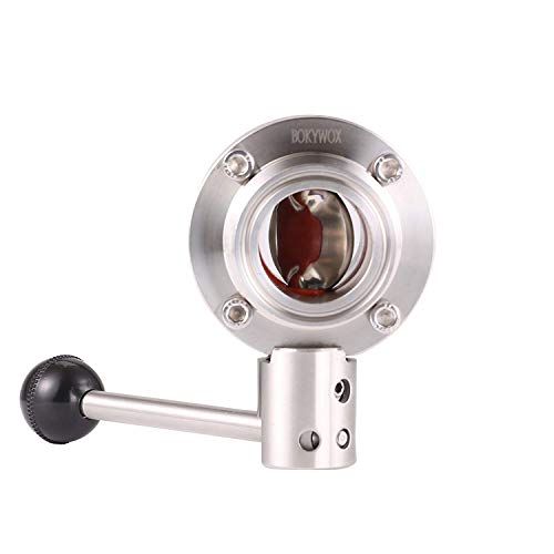 BOKYWOX Sanitary Butterfly Valve with Pull Handle Stainless Steel 304 Tri Clamp Clover (1" Tube OD)