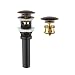 HOMELODY Pop Up Drain, 1 5/8" Bathroom Sink Drain with Removable Brass Strainer Basket, Anti-clogging Vessel Sink Drain Bronze with Overflow, HL8018BORB