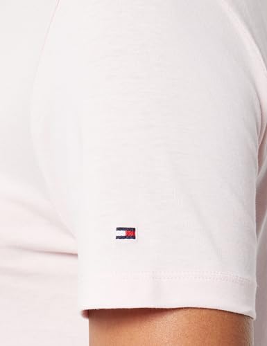 Tommy Hilfiger Damen T-Shirt Kurzarm Slim Flag Tee Rundhalsausschnitt, Rosa (Whimsy Pink), XXS – Ansicht 4