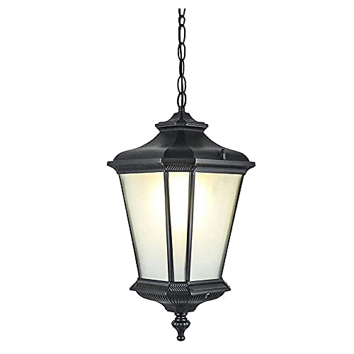 Nordic Outdoor Glass Lantern Garden Pavilion Chandelier E27 External Villa Park Suspended Waterproof Lamp Ceiling Metal Corridor Courtyard Lighting Luminaire Hanging Light Perfe