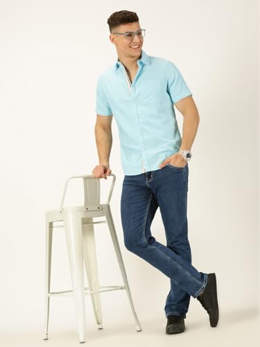 Image of Thomas Scott Men's Cotton Casual Shirt | Regular Fit | Soft & Breathable Fabric | Stylish Everyday Wear for Work, Travel & Outings