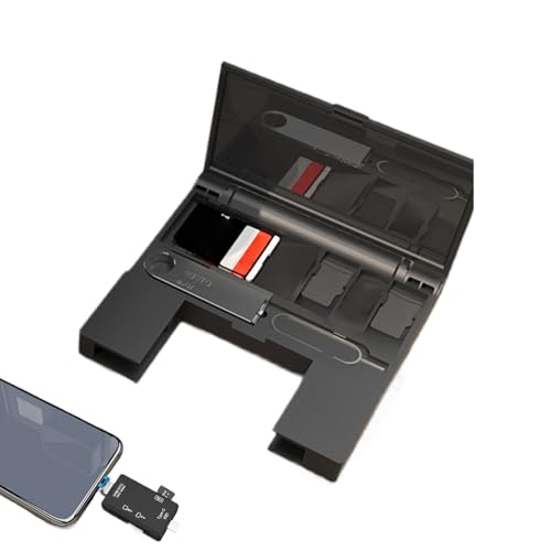 Conjunto de lector de tarjetas - Kit de lector de tarjetas | Lector de tarjetas USB TF electrónica | Fotos portátiles al aire libre Videos Documentos Herramienta de lectura con estuche de almacenamien
