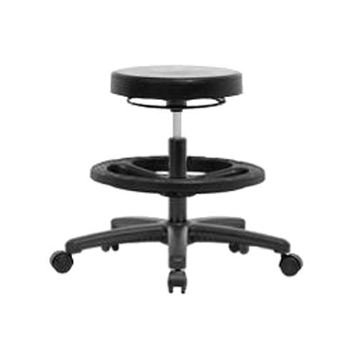 PMBSO-RG-CF-RG Polyurethane Medium Bench Height Stool with Black Nylon Base, Chrome Foot Ring, Glides