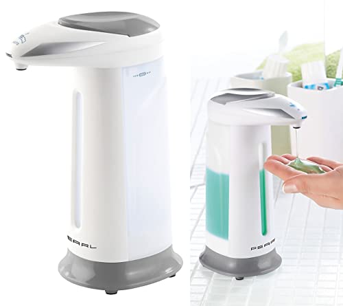 PEARL capteur Distributeur de Savon: Distributeur de Savon Automatique avec détecteur de Mouvement Gris (Distributeur de Savon avec la Batterie)