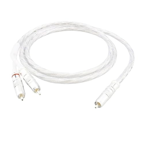 HiFi AS220 Silver Plated Audio Cable RCAA Male to 2RCA Male Subwoofer Splitter Y RCAA Cable(2m)