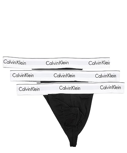 Calvin Klein Herren 3er Pack Strings Baumwolle mit Stretch, Schwarz (Black,...