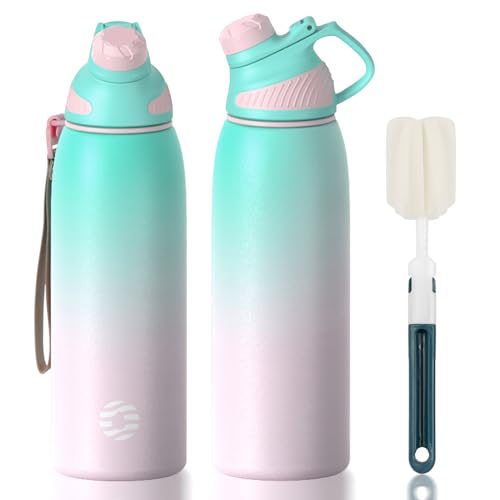 Fjbottle Stainless Steel Water Bottle 600ml/800ml/1L/1.5L with Magnetic Lid, BPA Free Insulated Water Bottle
