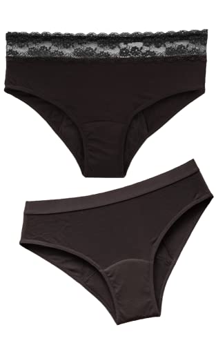 Anaissa Pack de 4 Bragas menstruales Lavables de algodón bambú orgánico, Cloe.