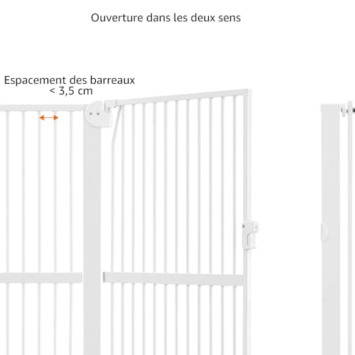Barrière pour chat extra haute unipaws structure robuste en métal blanc