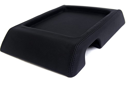 KarDesigners Fits 2003-2007 Hummer H2 Real Black Leather Console Lid Armrest Cover (Skin Only)