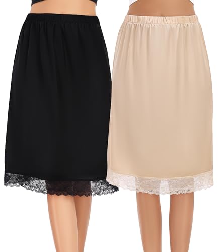 Lovasy 2 Pieces Half Slips for Women Long...