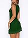 HOCILLE Women's Sexy Bodycon Boat Neck Mini Dresses Sleeveless Ruched Ruffle Hem Club Party Short Dress, Medium, DarkGreen