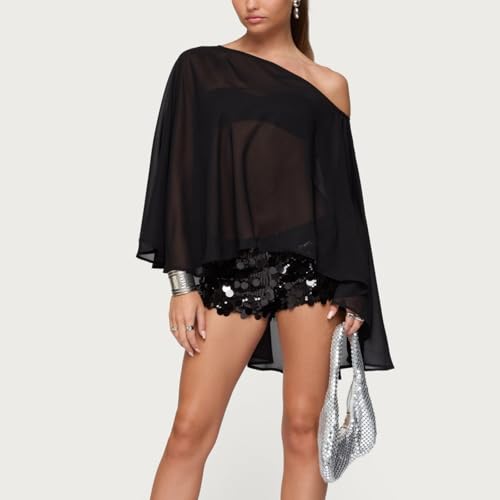 Womens Sheer Poncho Shrug Bolero Lightweight Cover Up Pullover Shrugs Shawl Sweater2