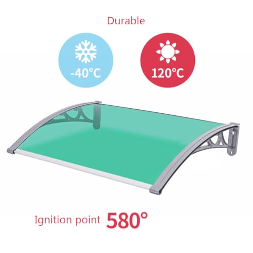 Toldo Curvo para Porche, Cubierta Transparente para Puerta Principal, protección contra la Lluvia, contra Rayos UV, Lluvia y Nieve, Soporte de Aluminio, Tablero de policarbonato, l