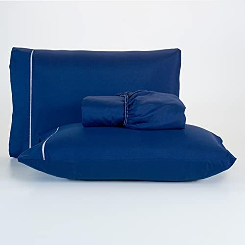 Jogo De Lençol 400 Fios Percal Poliéster Liso Toque Macio com Elá...