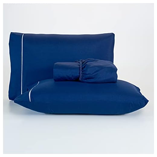 Jogo De Lençol 400 Fios Percal Poliéster Liso Toque Macio com Elástico Diversos Tamanho Solteiro Casal Queen King Size (Queen, Azul Escuro)