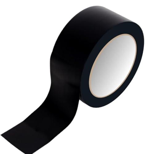 Image of GTSE 2 inch x 108 ft Black PVC Vinyl Floor Tape, 48 Rolls, Safety Marking Tape, 6 mil Thick, Suitable for Dance Floors, Gyms, Warehouses, Sports Facilities