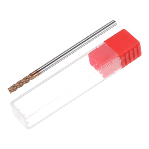 Image of HARFINGTON Micro Grain Carbide Square End Mill 3 /16 inch x 25 /32 inch (5mm x 20mm) Cut 3 /16 inch (5mm) Shank 4 inch (100mm) Length AlTiN Coated 4 Flutes Square Nose Cutter for Alloy Steel Hardened Steel