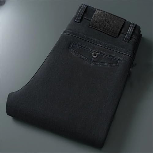 Men's Loose Fit Straight Leg Jeans Streetwear Casual Mid-Rise Thick Denim Comfort Pants for Spring2