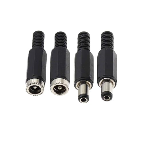 TSIOHKBS 10PCS 24V 12V 3A Male Plugs + Female Socket Panel Jack 5.5x2.1mm DC Power Connector Electrical Supplies 5.5 * 2.5 (5Set Male-Female,5.5X2.1MM)