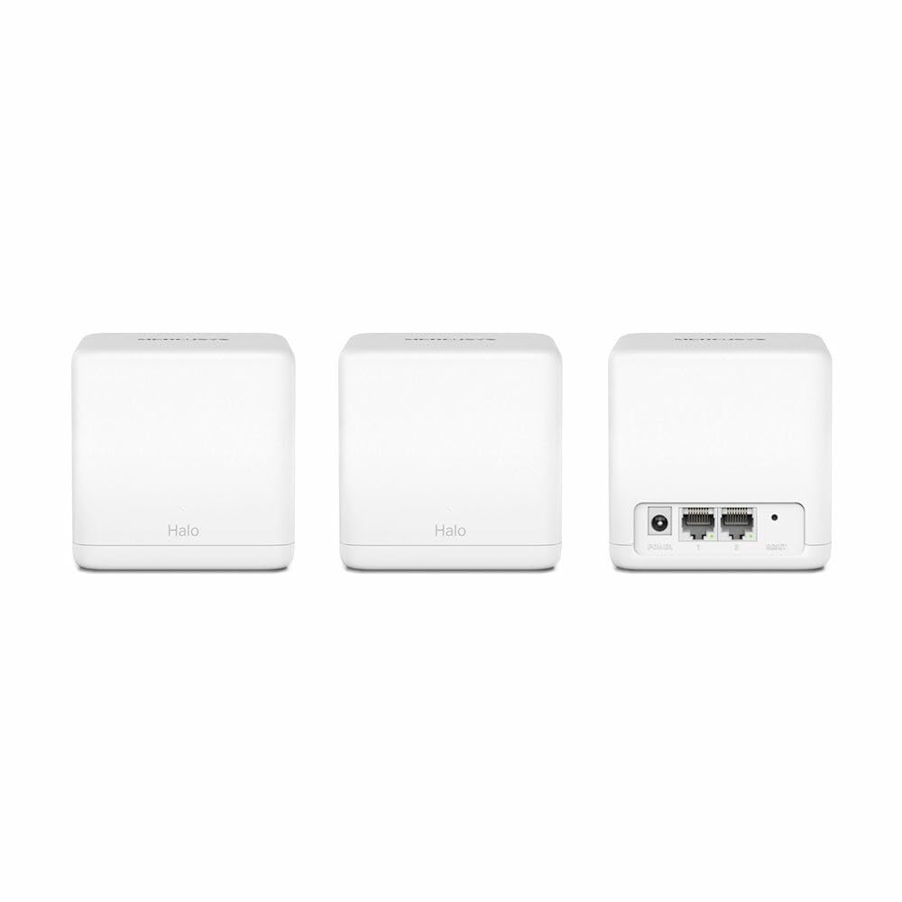 MERCUSYS Halo H30G(3-Pack) - AC1300 Sistema Wi-Fi Mesh para Todo el hogar, 2 Puertos gigabit 10/100/1000mbps, Cobertura hasta 320m2, Fácil Configuración con App