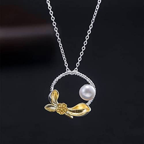 Collier argent S925 anti-allergie résistant à l'eau avec perles ethniques