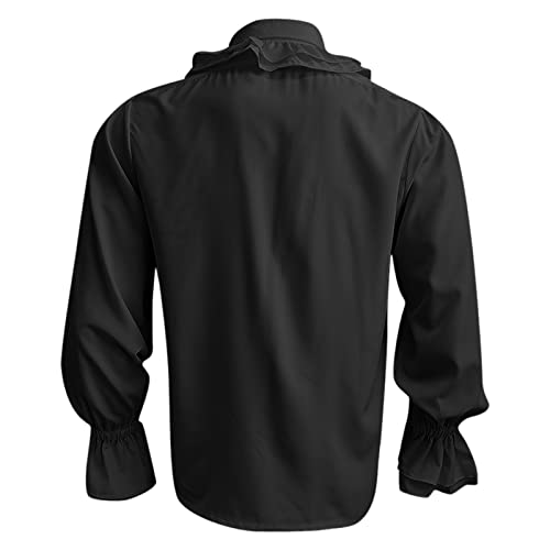 Male Gothic Vintage Court Shirt Drawstring Hem Long Sleeve Puff Sleeve Shirt Big and Tall for Men Polo Shirts for Men4