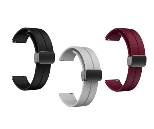 Image of IIK COLLECTION 22mm Silicone Strap for Smart Watches | Combo Pack Compatible With Noise, Fireboltt, Boat Xtend, Pebble, Boat Flash, Noise Color Fit, Ultra Smart Watch & All Watches