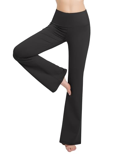 Image of BUBBLELIME 29 inch /31 inch /33 inch /35 inch /37 inch Women High Waist Bootlegs Yoga Pants Tummy Control Bootcut Workout Flared Out Pockets