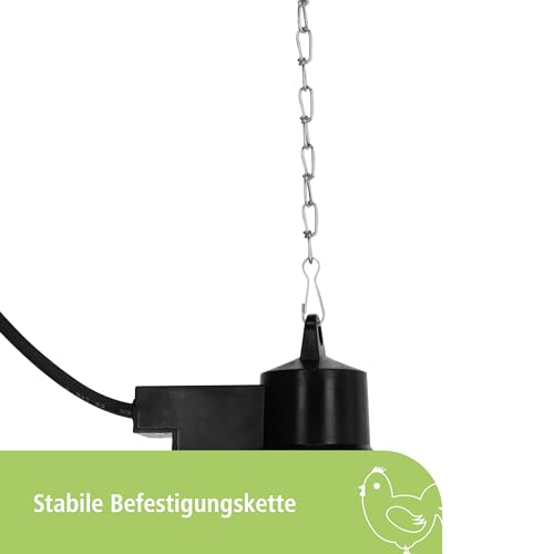 Kerbl Infrarot Wärmestrahler für Ferkel / Küken (ohne Lampe, Alu-Schirm ř 21 cm, Kabel 5,0 m, inkl. Befestigungskette Tragkraft 20 kg, mit Lüftungsschlitzen) 22318, Silber