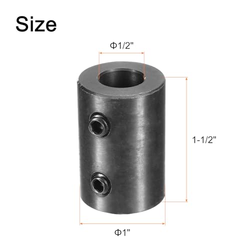 Accouplement rigide en acier noir 1/27" uxcell de haute précision - 2