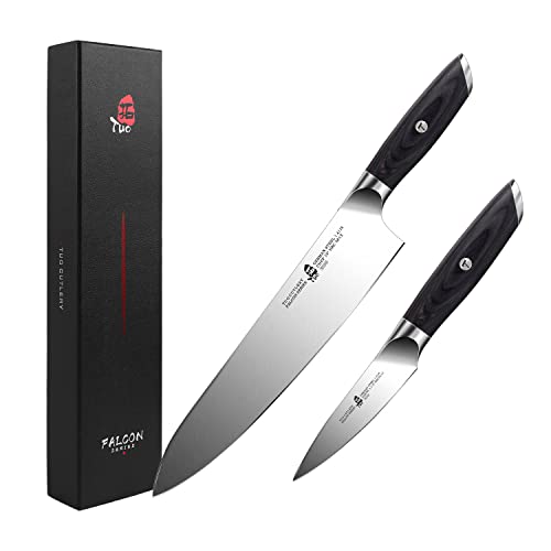 Tuo Chef Knife 10” & Paring Knife 3.5”, Pro Kitchen Knife For Home Restaurant, German Hc Steel Pakkawood Handle With Gift Box #TOP9