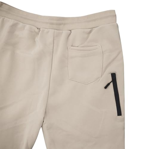 Men's Fleece Sweatpants Casual Solid Color Elastic Waistband Drawstring Pants Pockets Outdoor Sports Trousers4