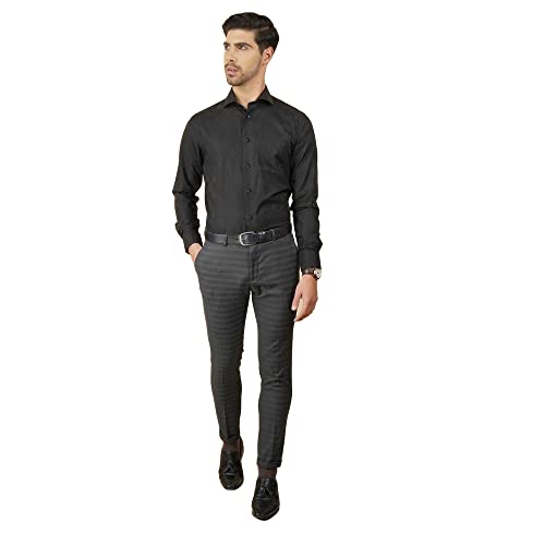Image of blackberrys Stripes Polyester Viscose Slim Fit Mens Trousers (S22BB45A2IS22F1-P)