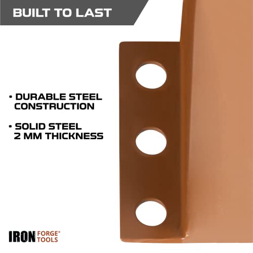 Image of Iron Forge Tools 6x6 Post Base for Concrete, 4 Pack 5.9 inchx 5.9 inch, Brown Powder Coated Heavy Duty Steel Fence Post Anchors for Wood Deck, Fence, Porch, Railing or Pergola Brackets