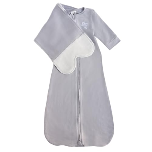 Image of The Butterfly Swaddle: Safe Organic Newborn Baby Sleep Sack & Wrap Blanket | Natural Transitional Accessory for Calming Sleep Support, Periwinkle, Large (12-17 lbs)