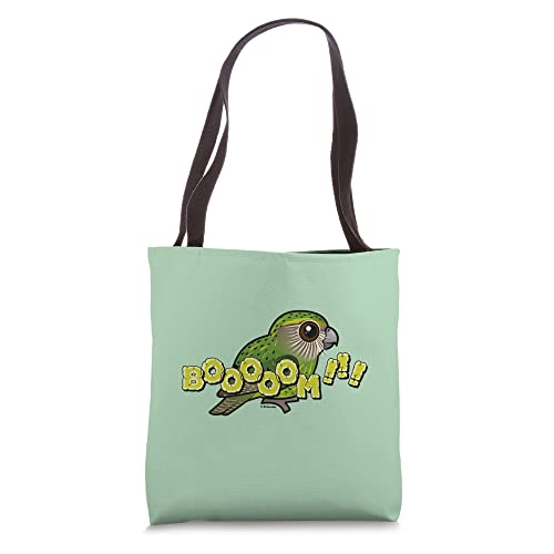 Endangered Kakapo of New Zealand Cute Cartoon Parrot BOOOOOM Tote Bag