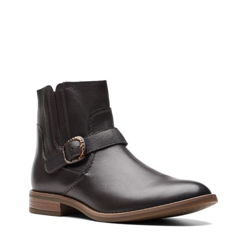 Clarks Camzin Loop Bottines en Cuir Marron pour Femme
