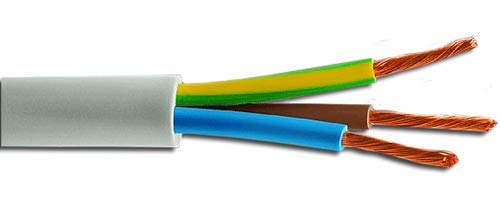 Cable eléctrico de imitación de goma blanco, rollo de 100 m (sección del cable de 3 x 0,75 mm).