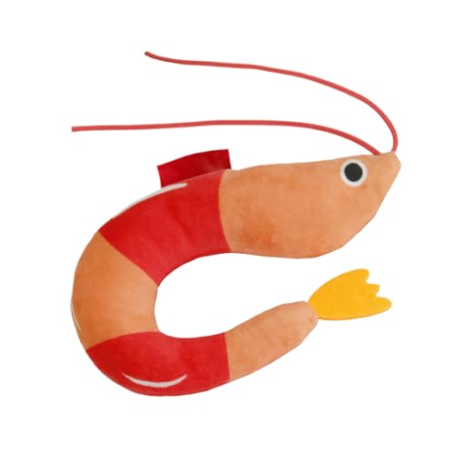 Gat Mint Toys - Forma di gamberi da 8 pollici | Bizio di peluche - Aoffero - giocattolo di gatto morbido con una fragranza naturale per i gatti 'appartamento, ideale per il viaggio in giardino