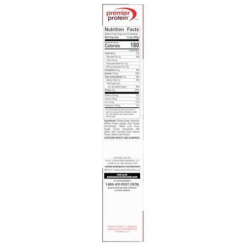 Premier Protein Chocolate Almond Protein Cereal, 9 oz Box - image 9