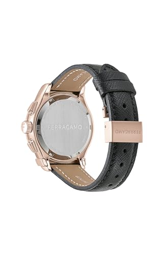 Ferragamo Ferragamo 1927 Chrono Collection Luxury Womens Watch Timepieces with a Black Strap and Dial Featuring a Rosegold Case3