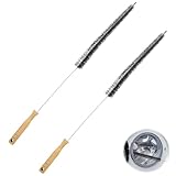 2 Pieza Cepillo para Radiadores, Cepillo para Limpiar Radiadores Nylon 75 Cm de Longitud Total con Mango Largo de Madera para Pelusas Polvo Lavadora y Secadora Limpio Todos los Rincones
