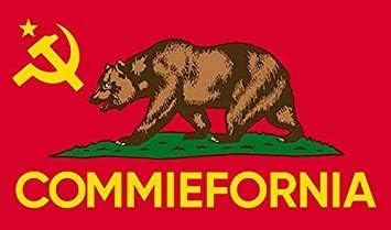 Commiefornia Flag Sticker Anti Gavin Newsom Liberal California ca Bumper