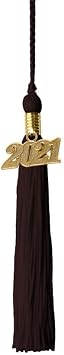 Kindergarten Preschool Brown Graduation Tassel Year 2021 with Gold Charm