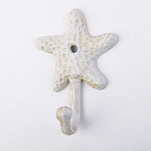 TOPBATHY 3pcs Decorative Hooks for Hanging, Cast Iron Star Fish Beach Themed Wall Hooks, Retro Coastal Wall Hanger Towel Holder for Bathrooms Kitchen Bedroom Hotel Pool Coats - Image 2
