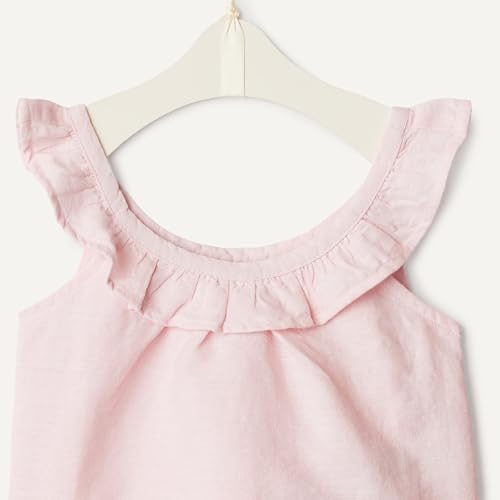 Amazon Essentials Unisex Babies x Sofia Grainge Baby Girls and Toddlers Cotton Linen Set with Ruffles, Light Pink, 6-9 Months - image 4