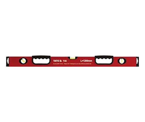 Yato YT-3025 Professional 1200mm T-Type Spirit Level - Magnetic, Impact Resistant Plastic, 45° Inclination - Industrial Tool