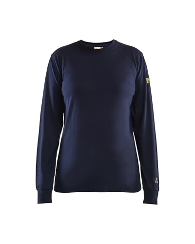 T-shirt de travail manches longues ignifuge bleu marine Blaklader feMyanMare taille S 3467
